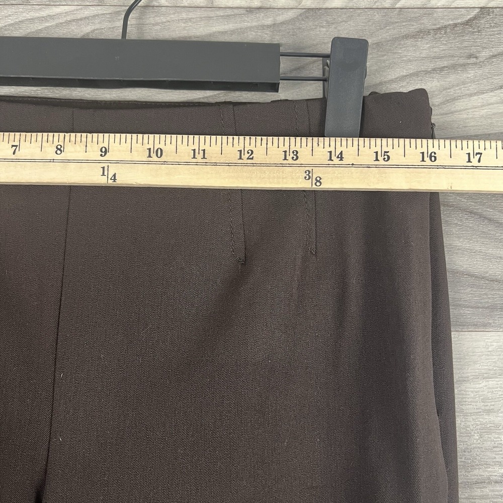 Talbots Dress Pants Womens 8 Brown Straight Stretch Career Business Pleated Corp - Picture 5 of 12